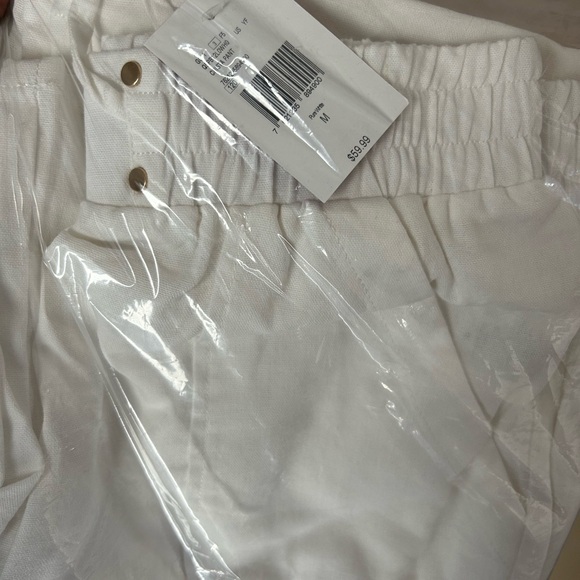 Guess White Wide-Leg Drawstring Cargo Pants - Picture 4 of 14
